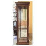 5 Shelf Lighted Glass Curio Cabinet