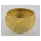 Yellow Leaf Motif Pottery Bowl By Tove Anderberg