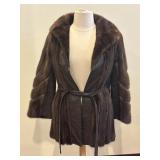 Evans Chicago Leather & Fur Coat (S)