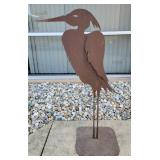 Metal Heron Garden Art