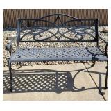 Black Wrought Iron Garden Bench