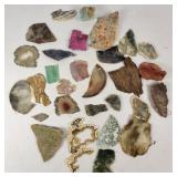 Aquamarine, Agate, Calcite+ Slabs (Approx. 30)