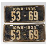 1935 Iowa License Plates