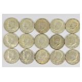 1968-69 U.S. Kennedy Half Dollars (15)