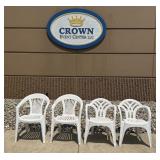White Plastic Outdoor Armchairs