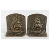 'Galleon At Sea' Bronze Bookends