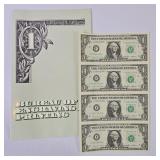 1985 U.S. Washington $1 Uncut Sheet