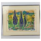 Abstract Trees Pastel Painting