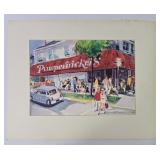 Pumpernickelï¿½s Miami Beach Watercolor Signed