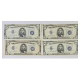 1934 U.S. $5 Dollar Silver Blue Seal Certificates