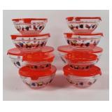10-Piece Glass Lidded Nesting Fruit Bowls