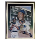 Ernie Banks Chicago Cubs Litho Signed W. Dormer