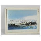 Harbor Landscape Watercolor Print Signed