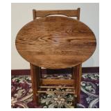 Oak Veneer Wood Folding TV Trays (4)