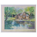 Old Mill Watercolor Painting Signed
