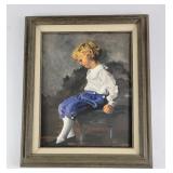 Victorian Boy Oil Painting Signed