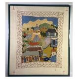 LARGE Latin American Village Embroidered Tapestry