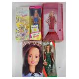 Shopping, Holiday, Avon+ Barbies (5) NIB
