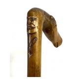 WW1 Turkish POW Carved Horse Head Walking Stick