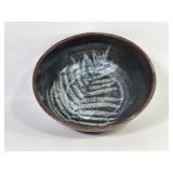 Fern Glaze Stoneware Bowl Signed B. Fern