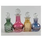Colorful Art Glass Iridescent Perfume Bottles (4)