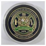 Notre Dame Fire Department Challenge Coin