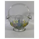 Indiana Glass Hand Painted Fruit Basket