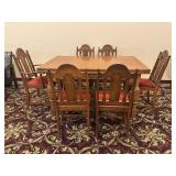 Antique Oak Spanish Revival Dining Set
