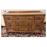Antique Oak Spanish Revival Buffet