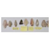 Authentic Native American Arrowheads (8)