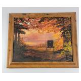 Autumn Carriage Scene Oil Painting