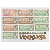 Vintage Canadian Bank Notes & Coins