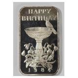 1984 Happy Birthday .999 1 oz. Fine Silver Bar