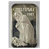 1983 Christmas .999 1 oz. Fine Silver Bar