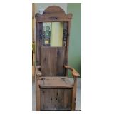 1893 Salvaged Shipwreck Wood Hall Tree Bench