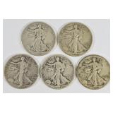 1939-45 U.S. Walking Liberty Silver Half Dollars