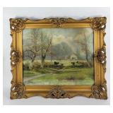 Country Farm Scene Print By Reese (1909)