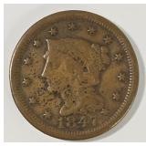 1847 U.S. Braided Hair Large Cent