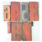 Giant Wooden Number Letterpress Printing Blocks