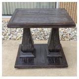 Bassett Black Double Pedestal End Table