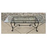 Wrought Iron Beveled Glass Coffee Table