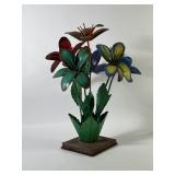 Painted Metal Lily Bouquet Sculpture