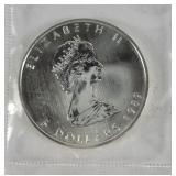 Canadian $5 Silver Maple Leaf Coin 1989
