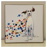 Dalmatian Dog Colorful Spots Paint On Canvas