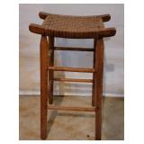 Rustic Stool w/ Woven Seat