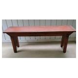 Farmhouse Red Painted Bench
