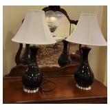 Black Ceramic Gourd Table Lamps