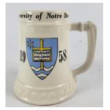 1958 University Of Notre Dame Beer Stein Mug