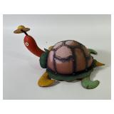 Painted Metal Turtle Garden Sculpture