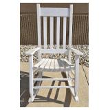 White Acacia Wood Patio Rocking Chair